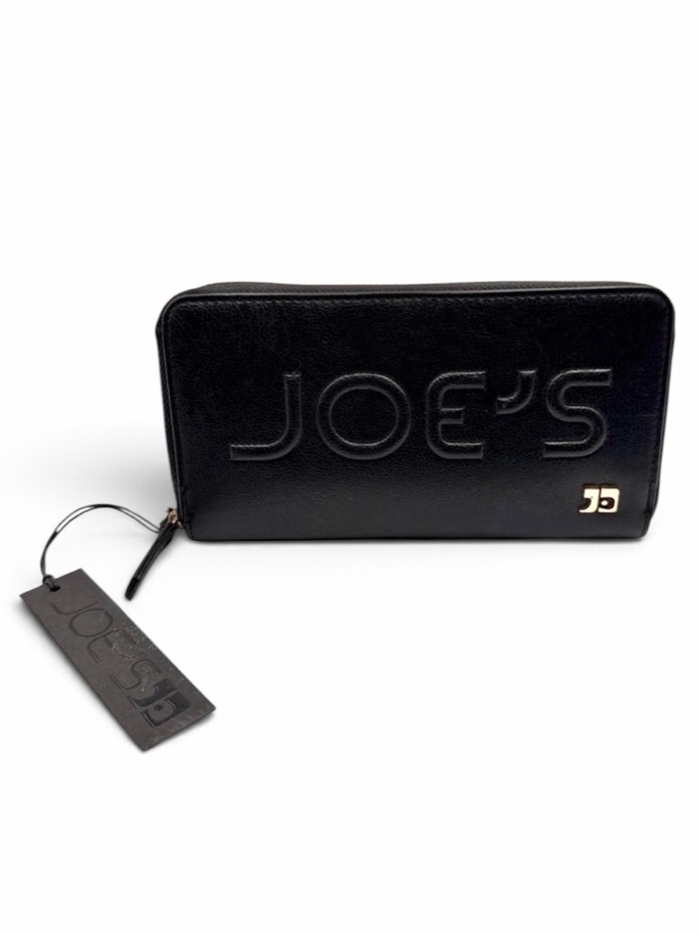 Joe's Black Embossed Zip Faux Leather Wallet-NWT